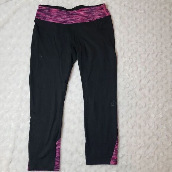Road Runner Sports size small running capris with pink space dye accents - Picture 1 of 3
